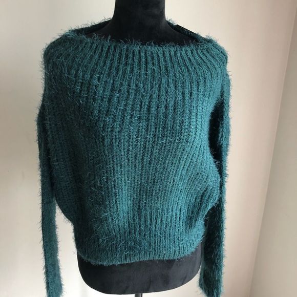 Lulu's Teal Fuzzy Sweater - Picture 2 of 11
